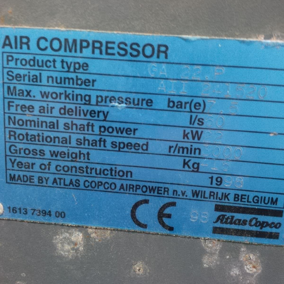 ATLAS COPCO GA 22 P  1998