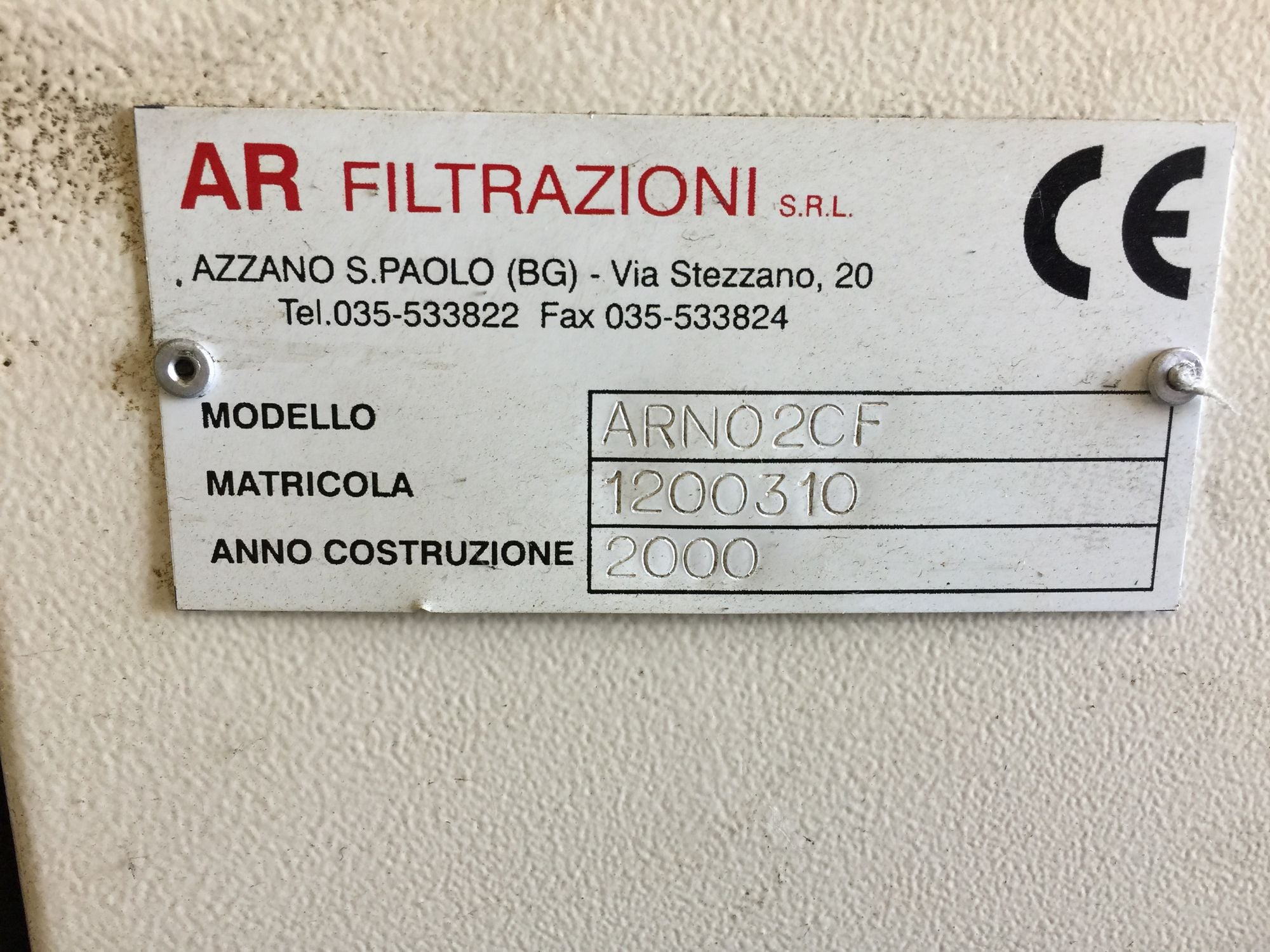 AR FILTRAZIONI ARNO 2CF  2000