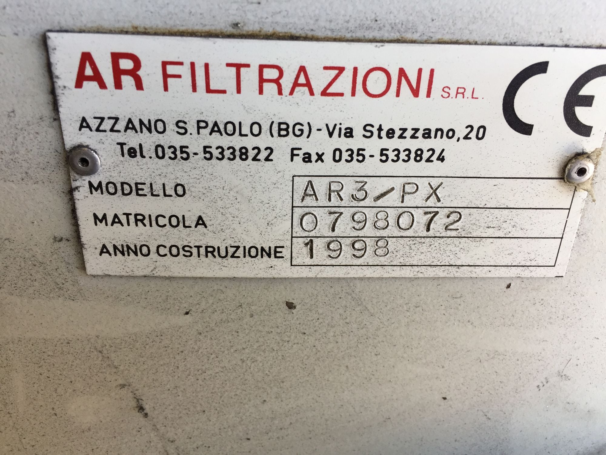 AR FILTRAZIONI AR3 PX  1998