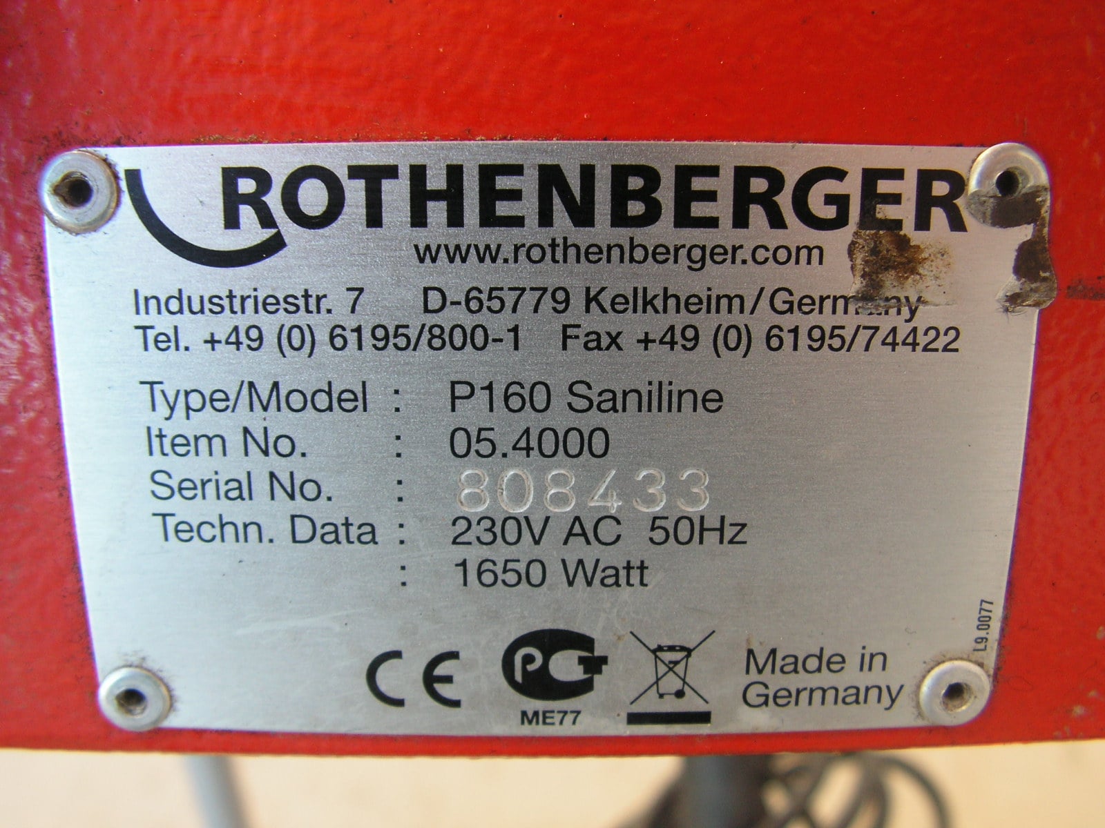 ROTHENBERGER P160 SANILINE 