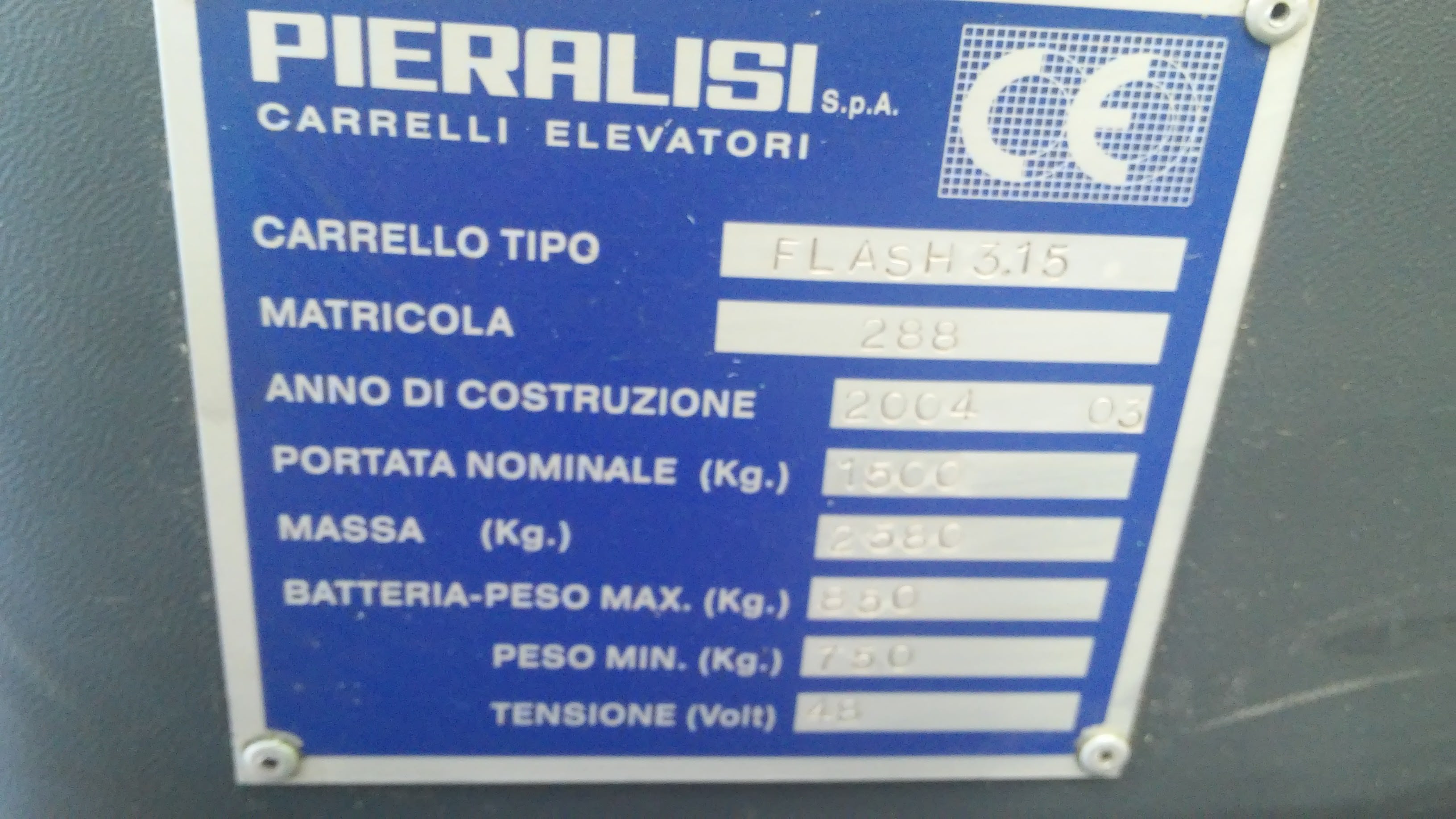 PIERALISI FLASH 3.15  2004