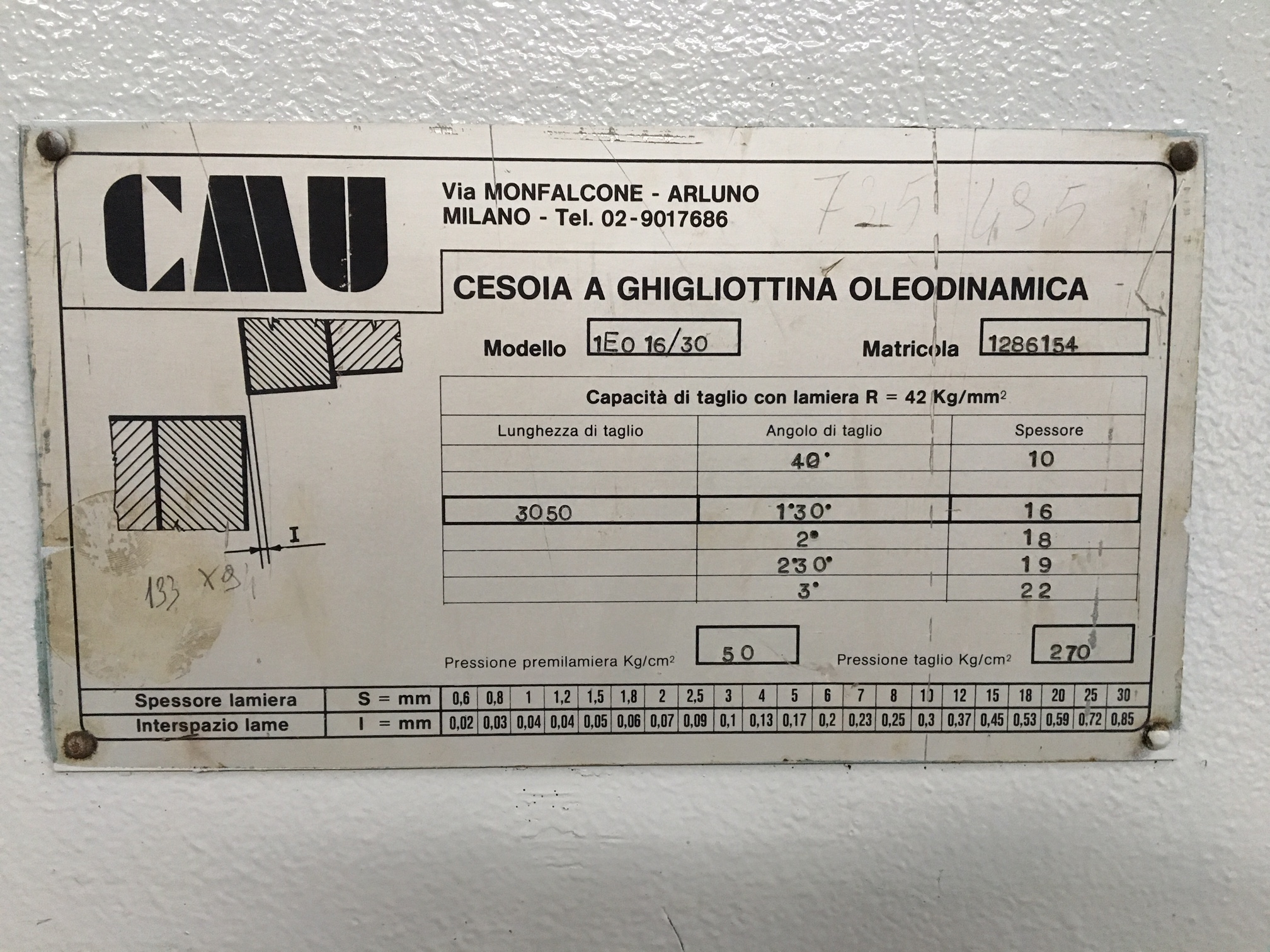 CMU 1E016/30 