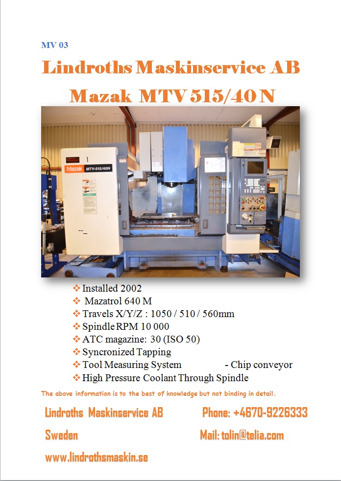 MAZAK MTV  2002