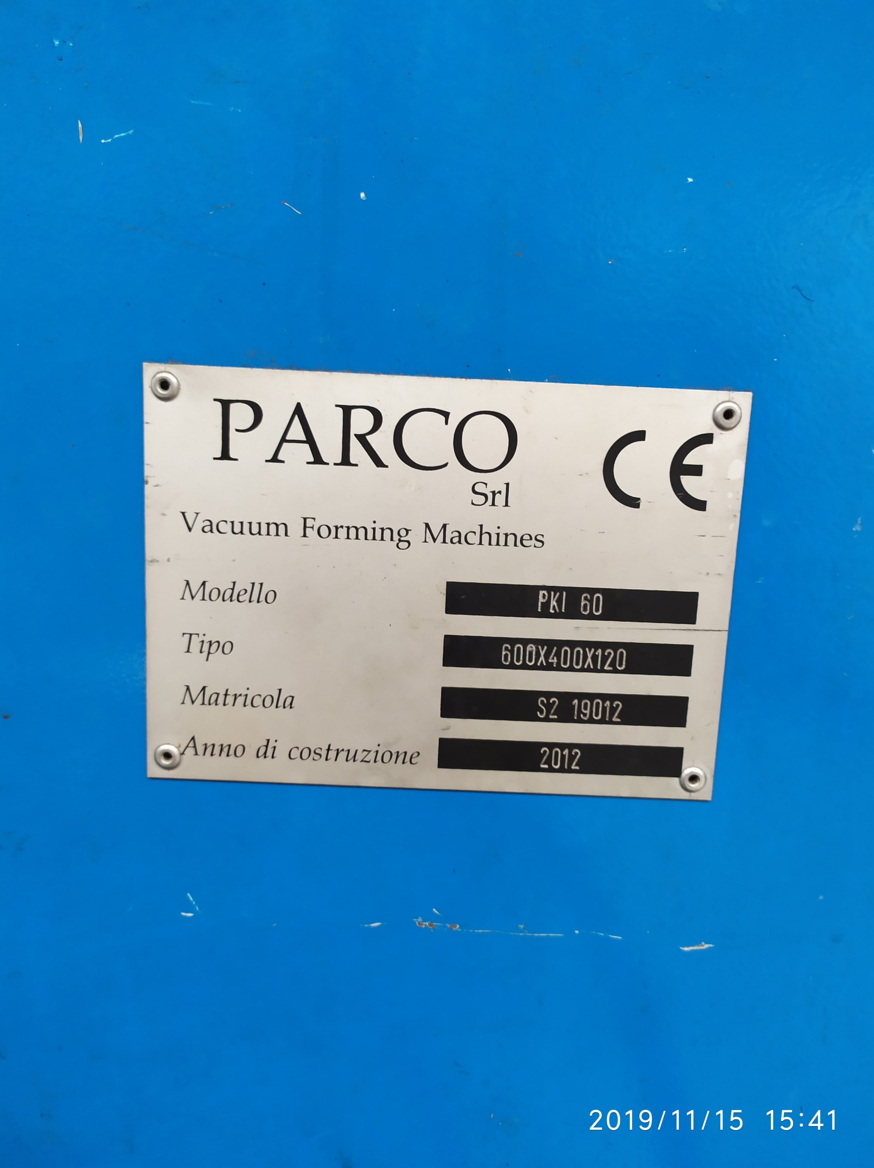 Immagine dettaglio del prodotto TERMOFORMATRICE IN LINEA DA BOBINA PARCO PKI60  2012