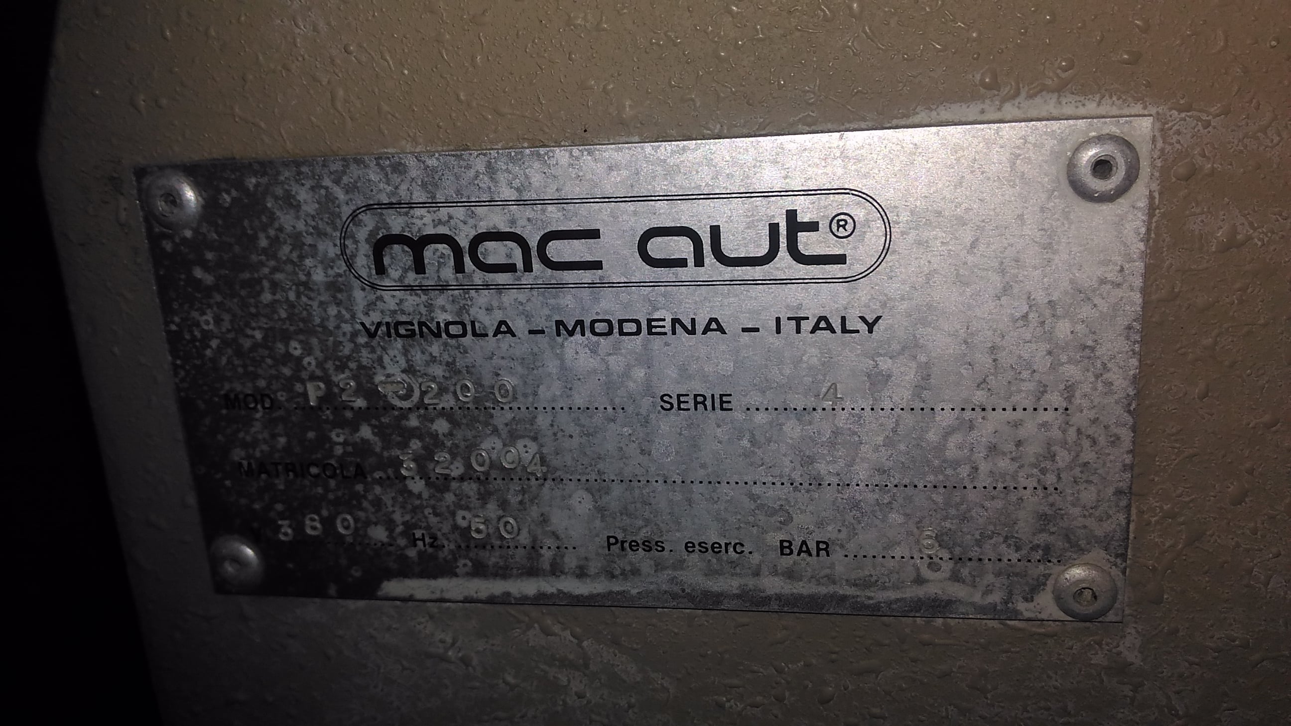 MAC AUTOMAZIONI P2-200  2004