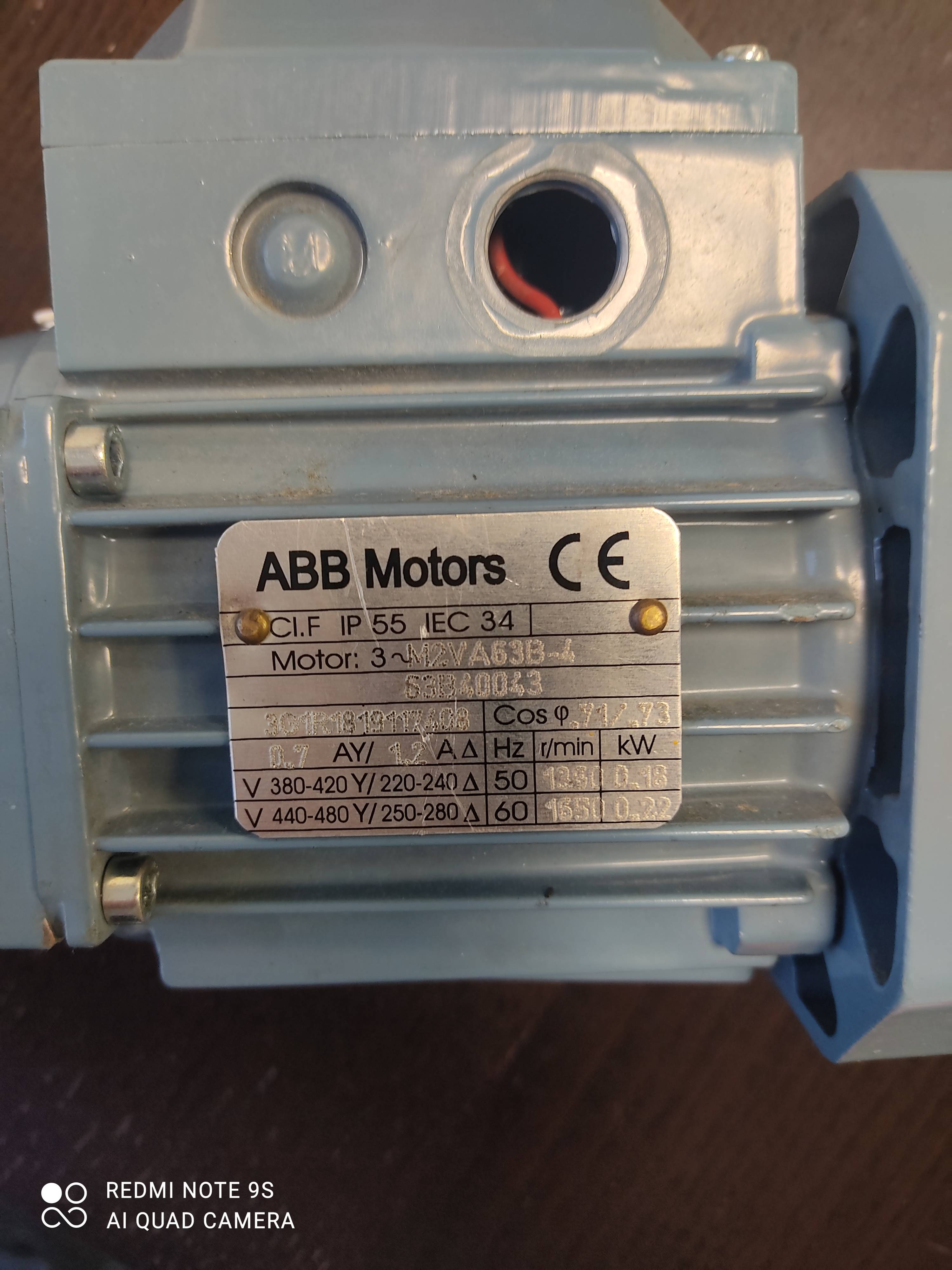 ABB MOTOR 3 M2VA63B 4 