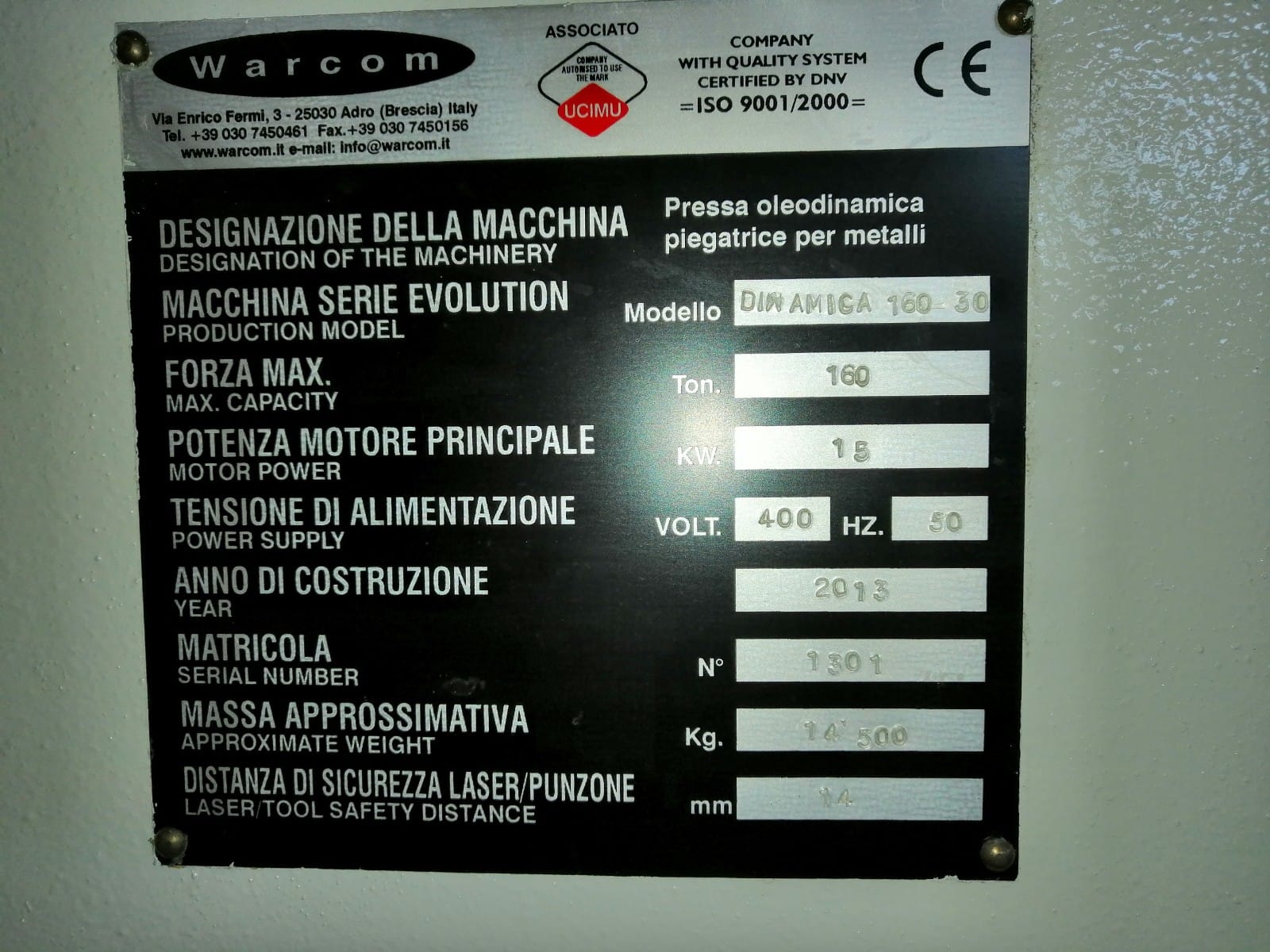 WARCOM dinamica 30/100  2013
