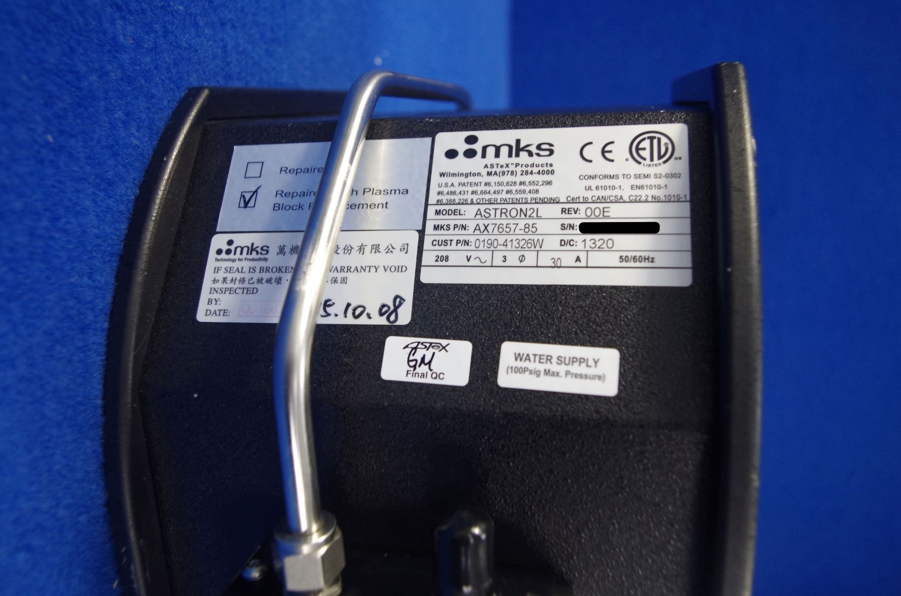 MKS ASTeX ASTRON2L AX7657-85 RPS 