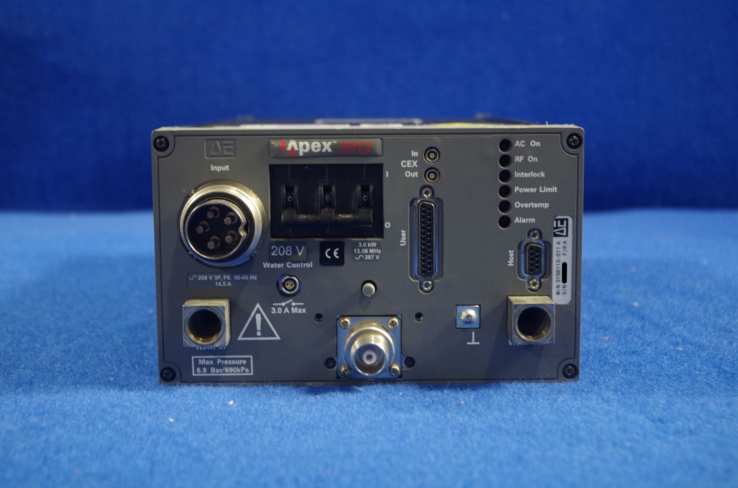 ADVANCED ENERGY AE APEX 3013 RF Generator 13.56MHz 3000W 3156113-011 
