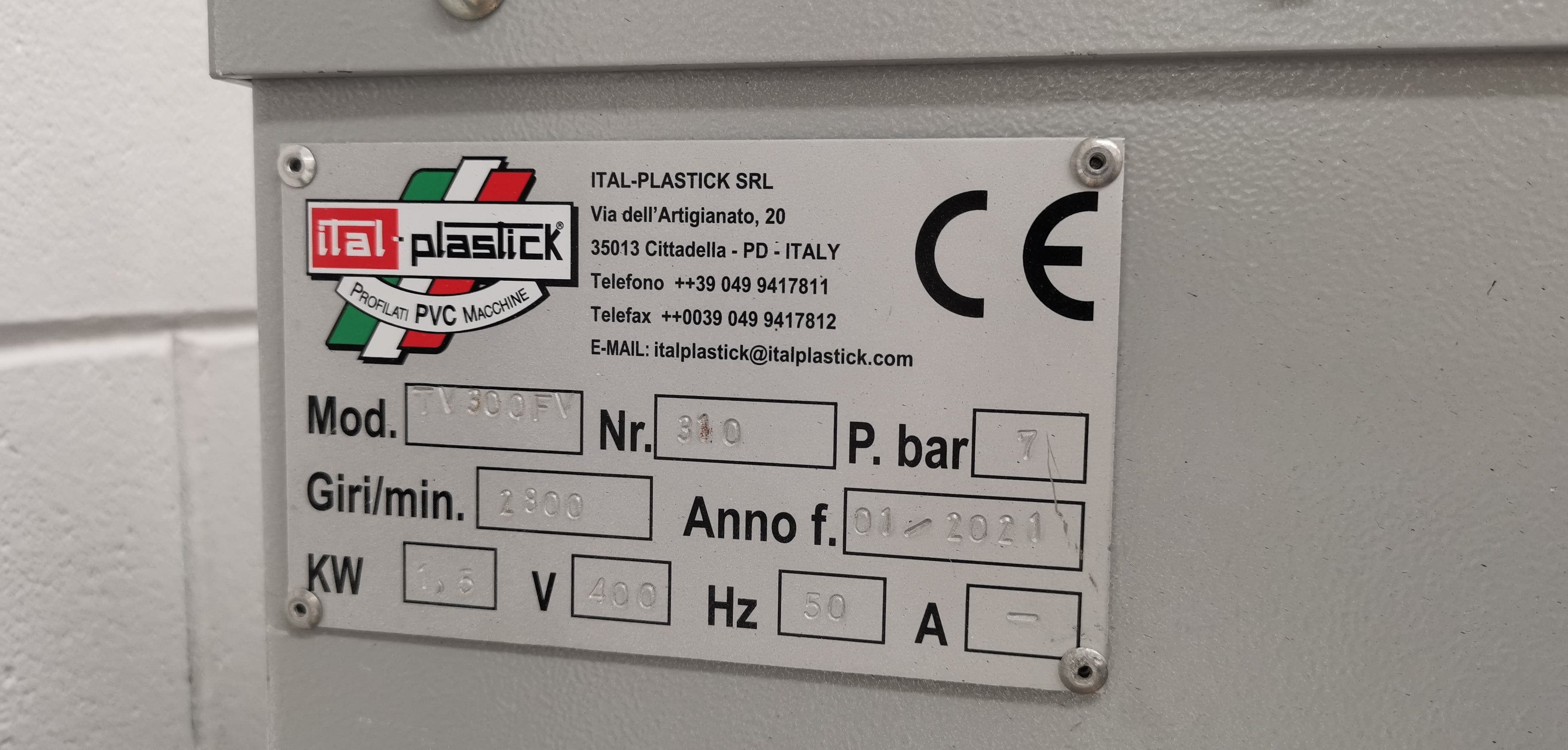 ITAL-PLASTICK SRL TV300FV  2021