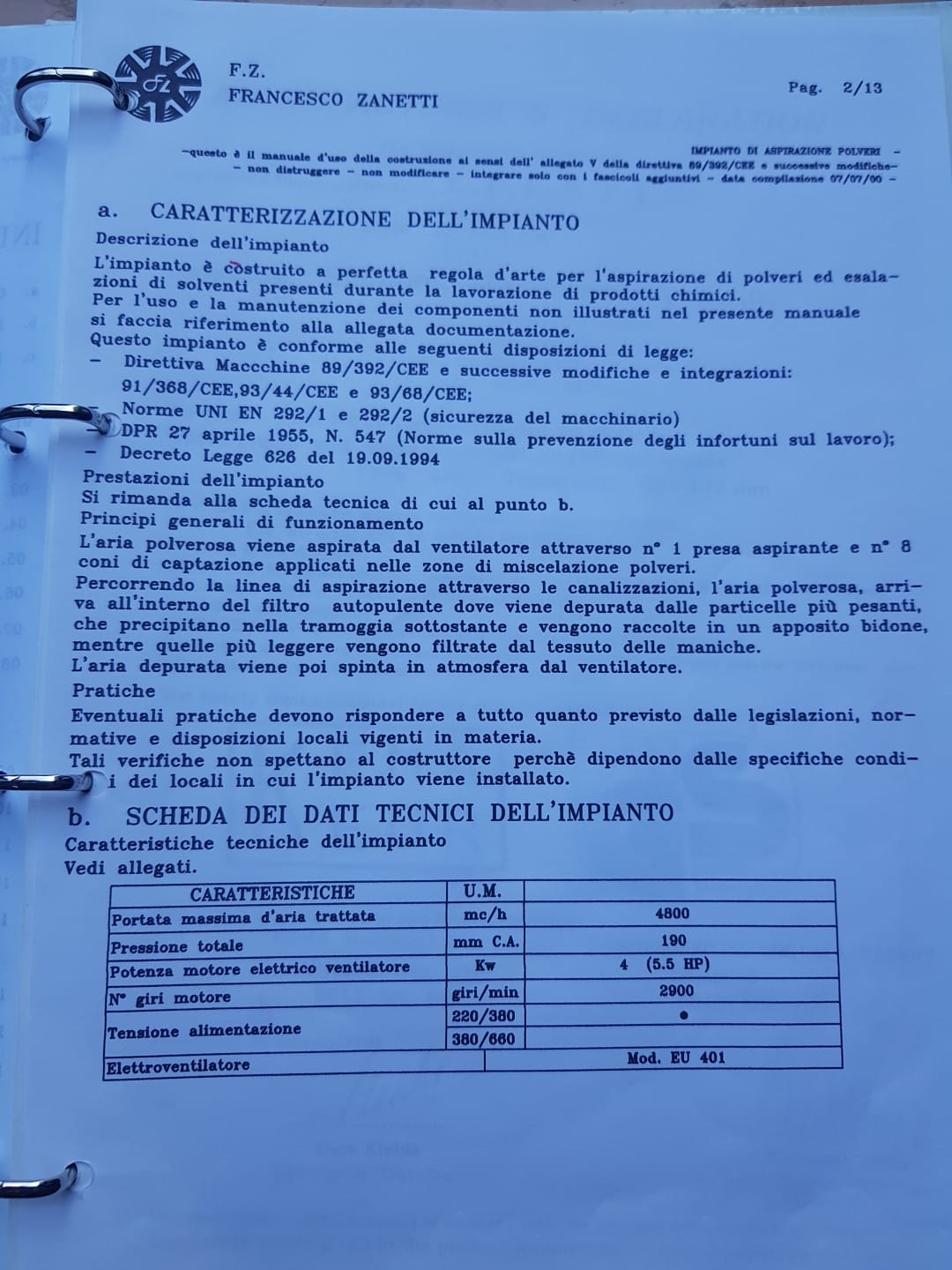 ZANETTI F.Z. F.AIR.B./DD 88  2000