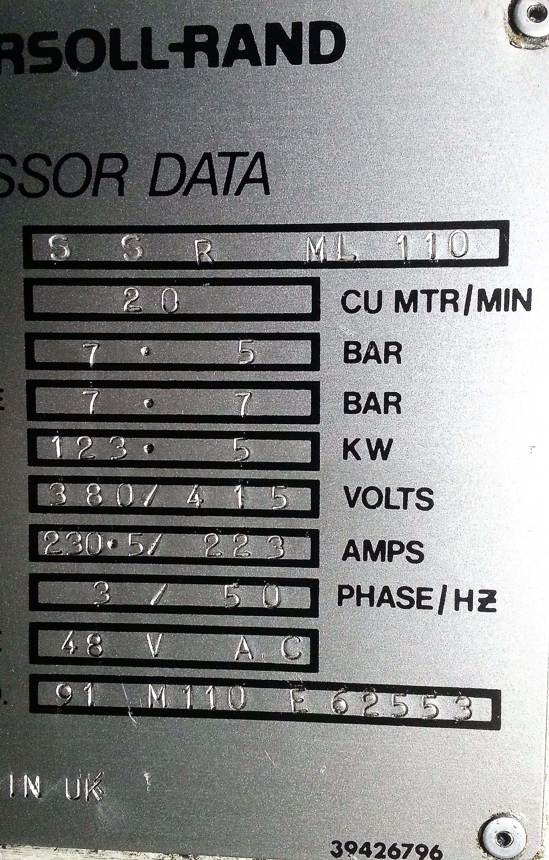 INGERSOLL RAND SSR ML110AC 