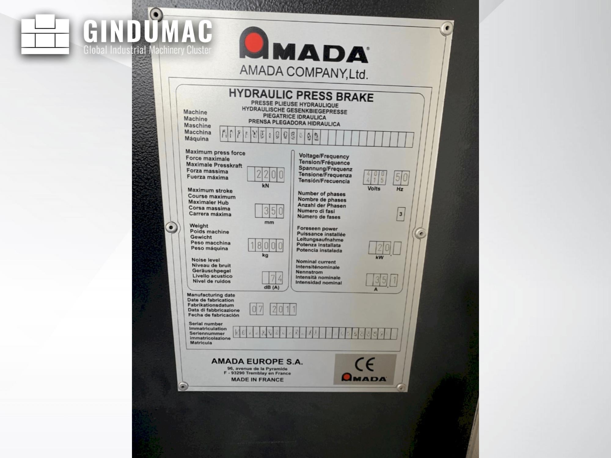 AMADA HFP NT 220-4L  2011
