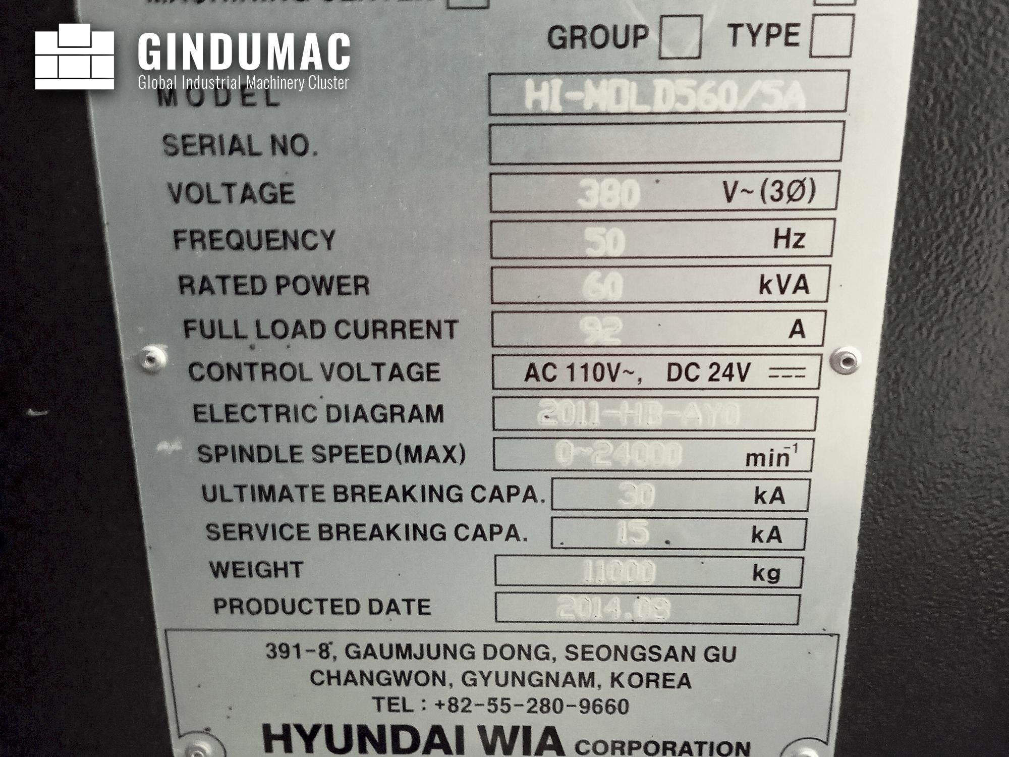 HYUNDAI WIA Hi-MOLD 560/5A  2014