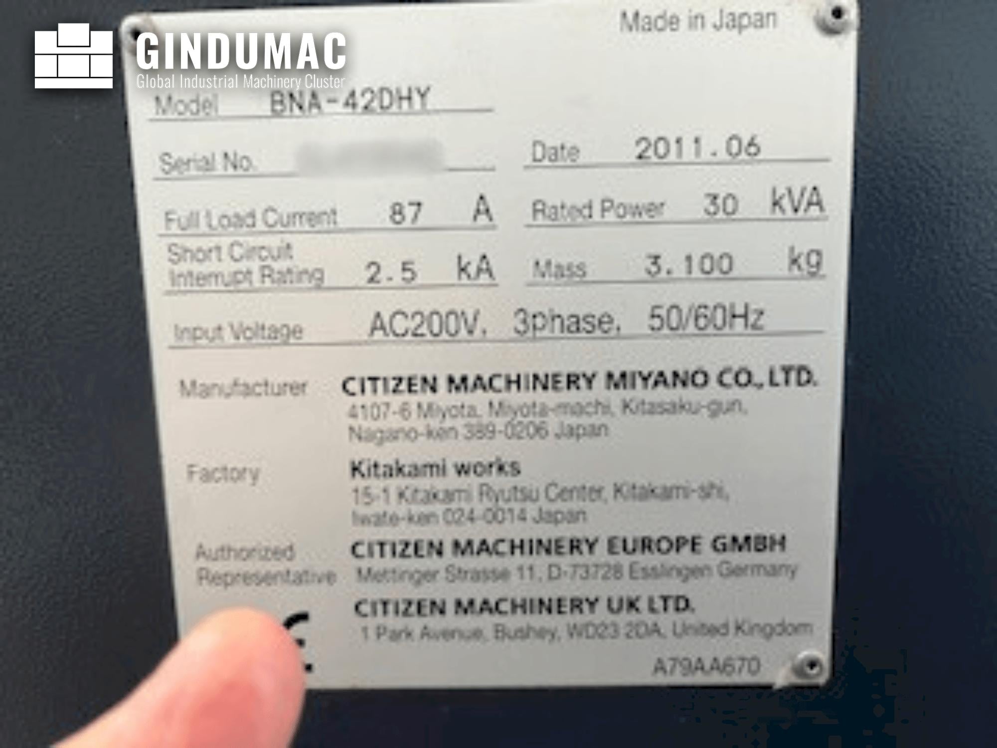 MIYANO BNA-42DHY  2011