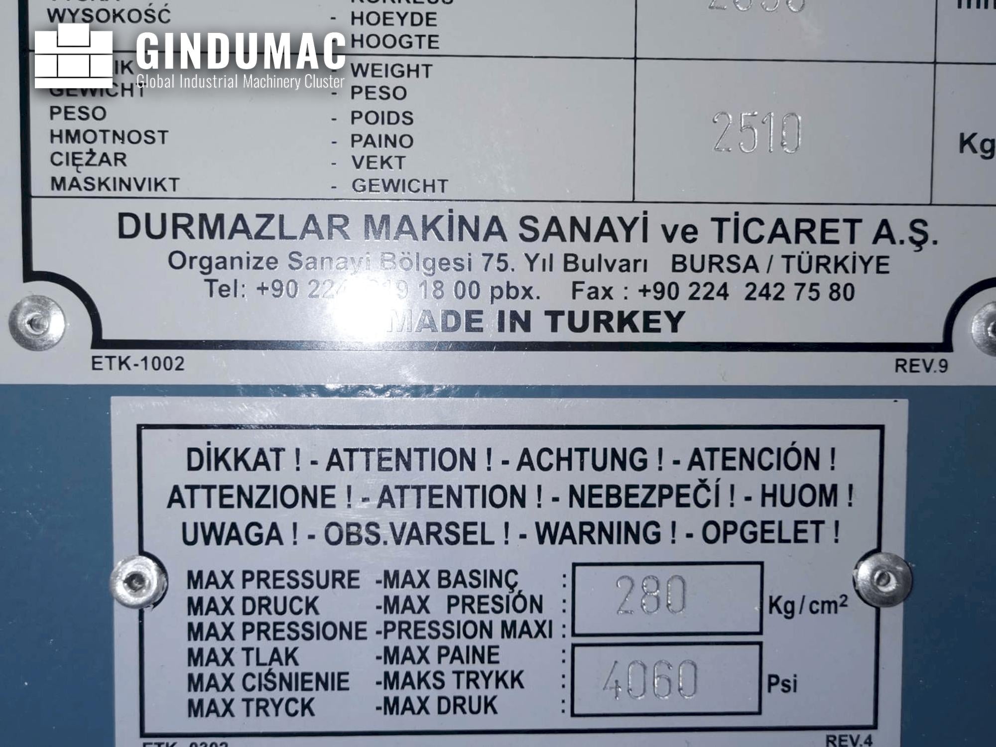 DURMA IW 80/150 BTD  2022