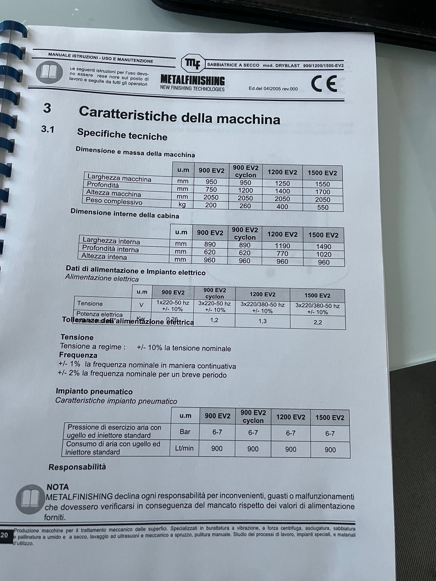 METALFINISHING DRYBLAST 1500 EV2 