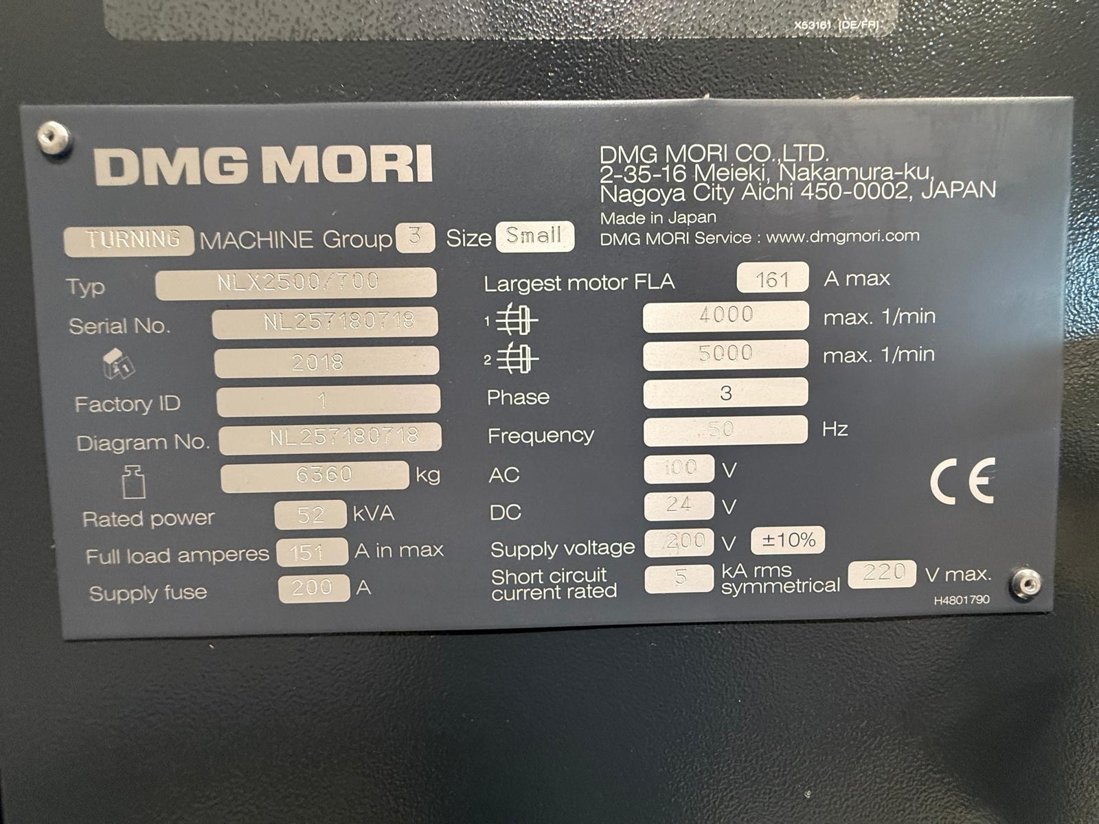 DMG MORI NLX 2500 SY 700  2018