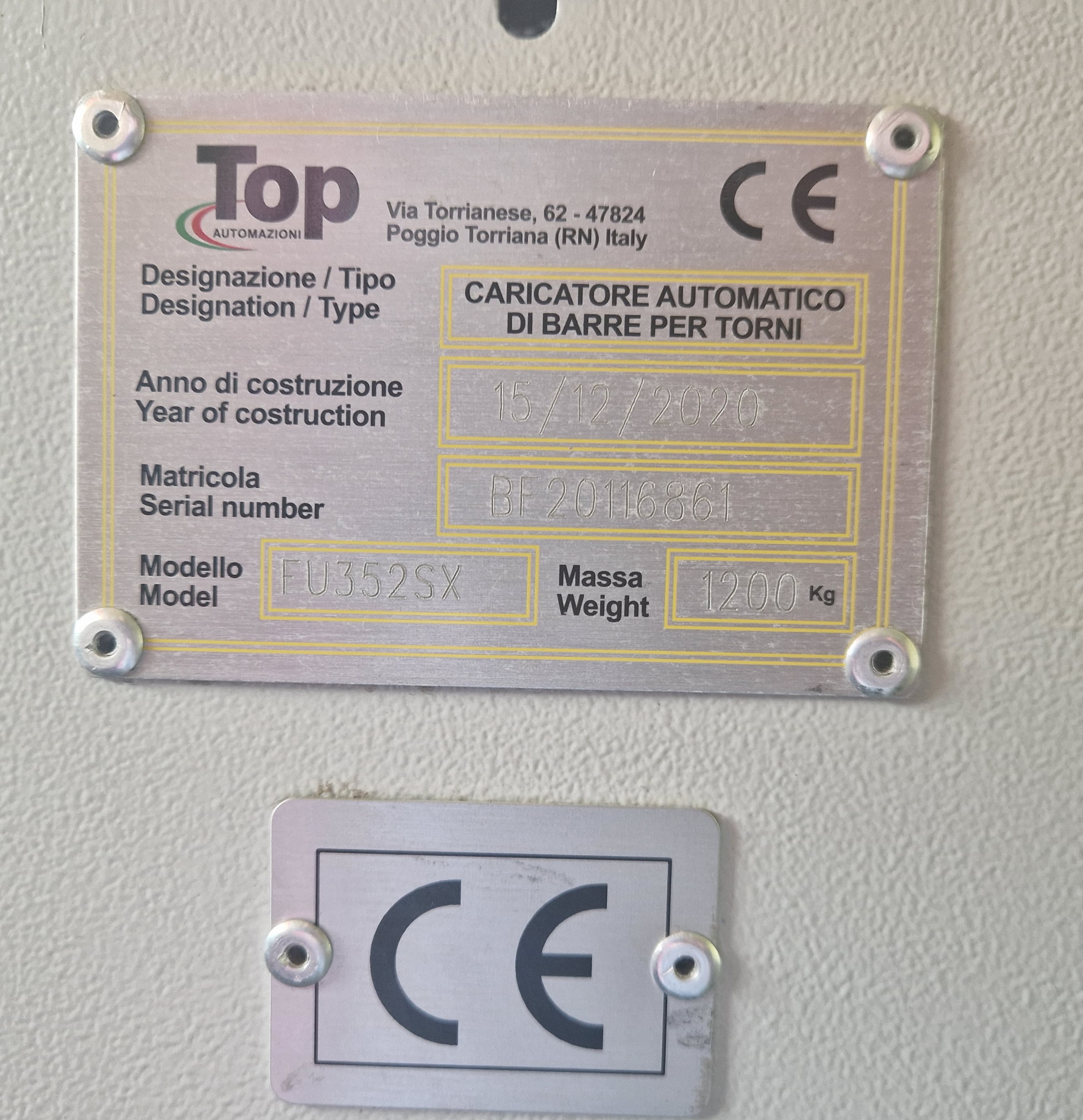TOP AUTOMAZIONI FUSION 352 SX  2020