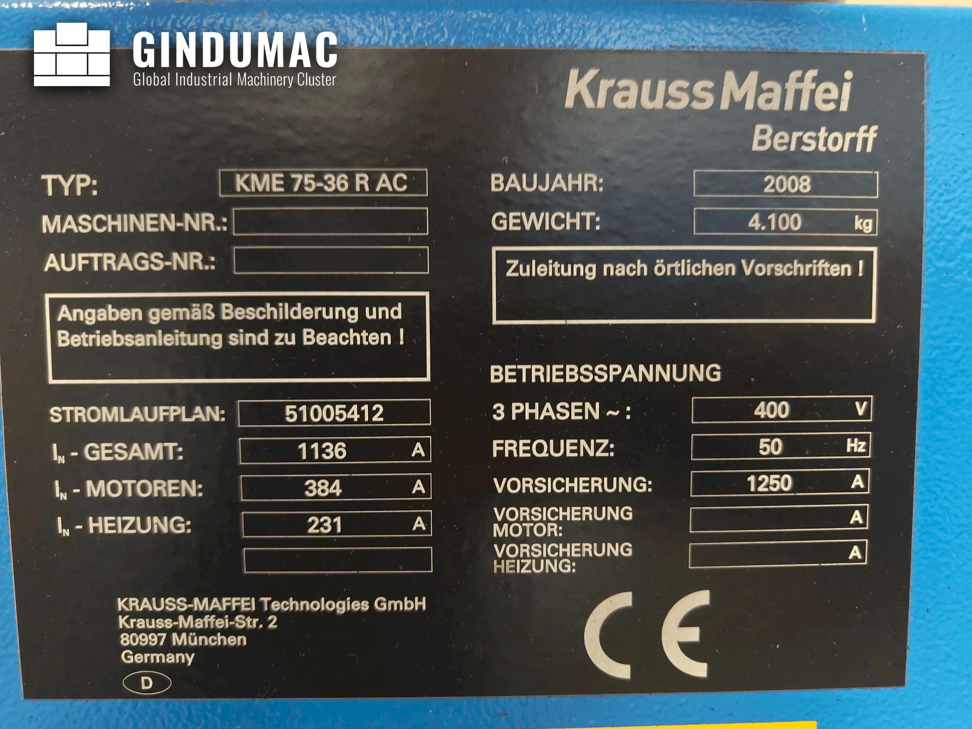 KRAUSS MAFFEI KME 75-36 R AC  2008