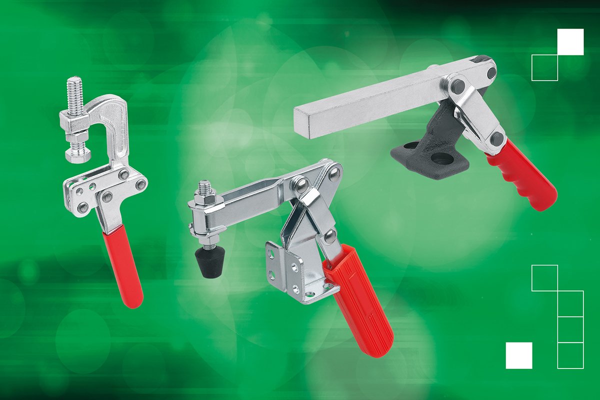 Norelem news: toggle clamps with safety lock and flexible clamping devices