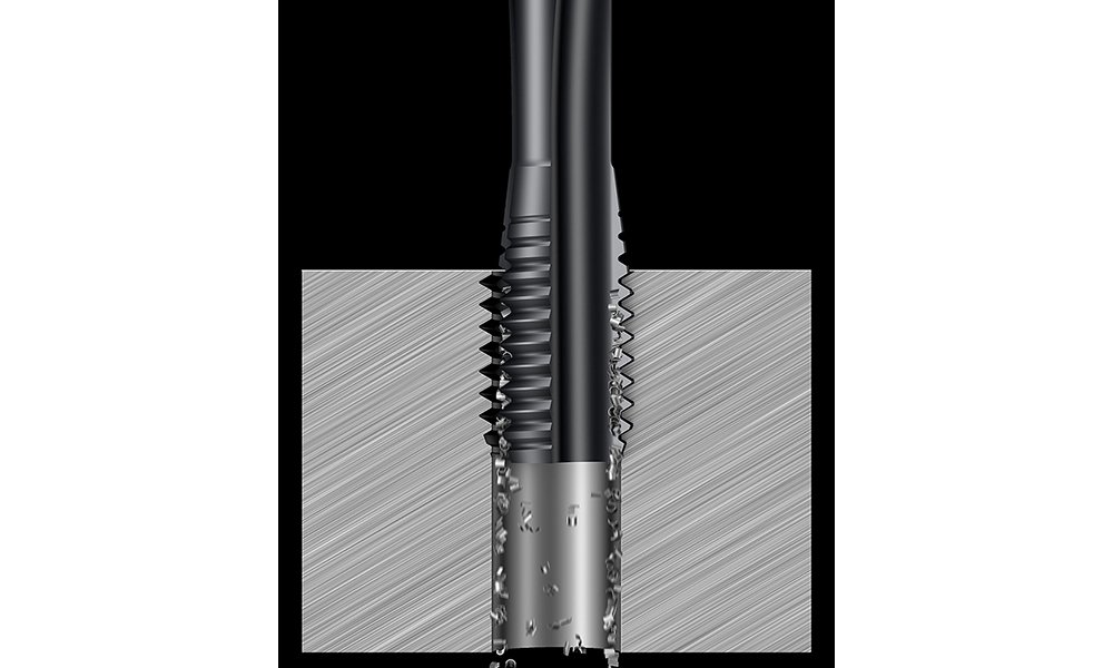 Introducing CoroTap® 100 with PM geometry: precision threading in steel, without interruptions. The right balance between chip control and thread quality.